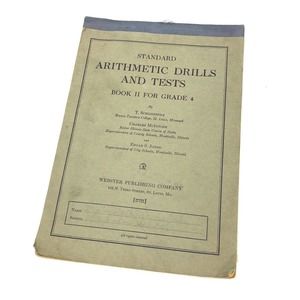 Standard Arithmetic Drills Tests Webster Publishing Company 1928 Vintage Prop
